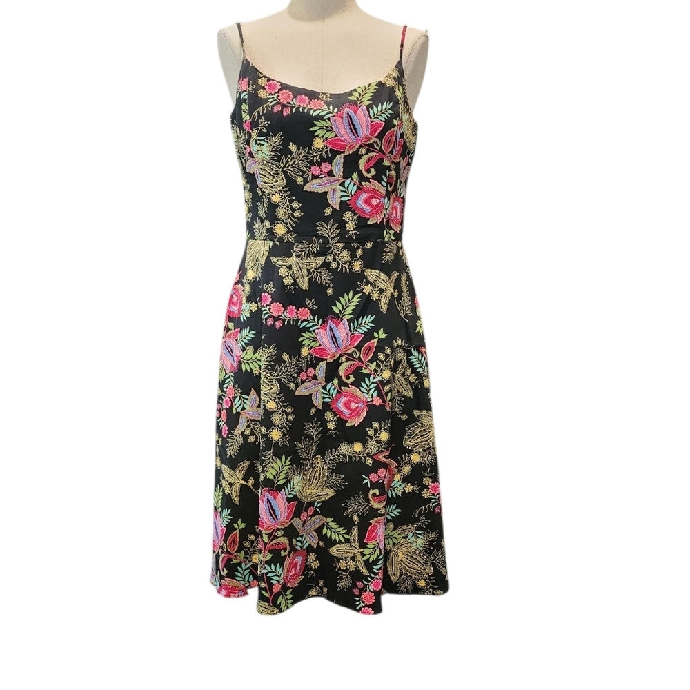 Jessica Howard Black Floral Midi Dress